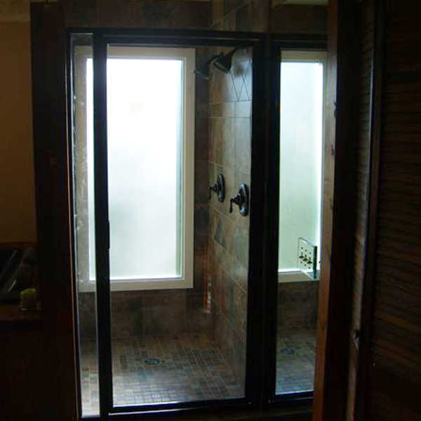 Shower door installation from bathroom remodel in Gainesville GA