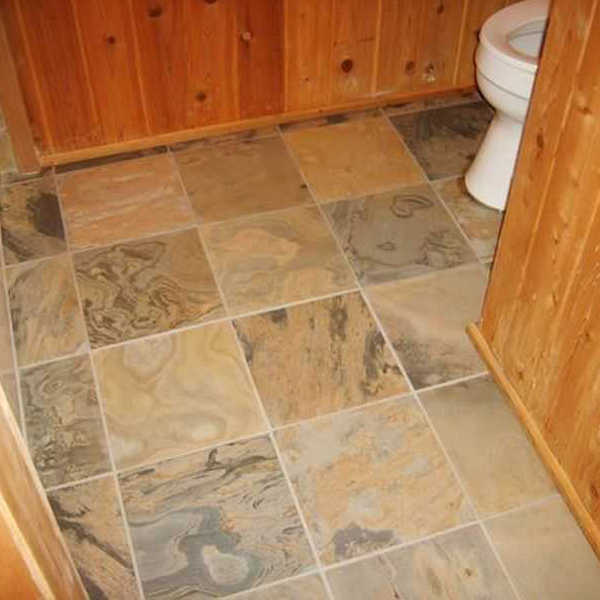 Slate tile flooring installation from a small bathroom remodel in Lake Burton GA