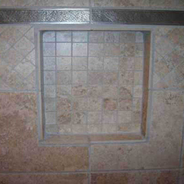 Tile shower shampoo cubby in Canton GA