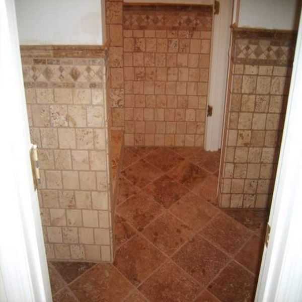 Tile bathroom walls from a bathroom remodel in Dunwoody GA