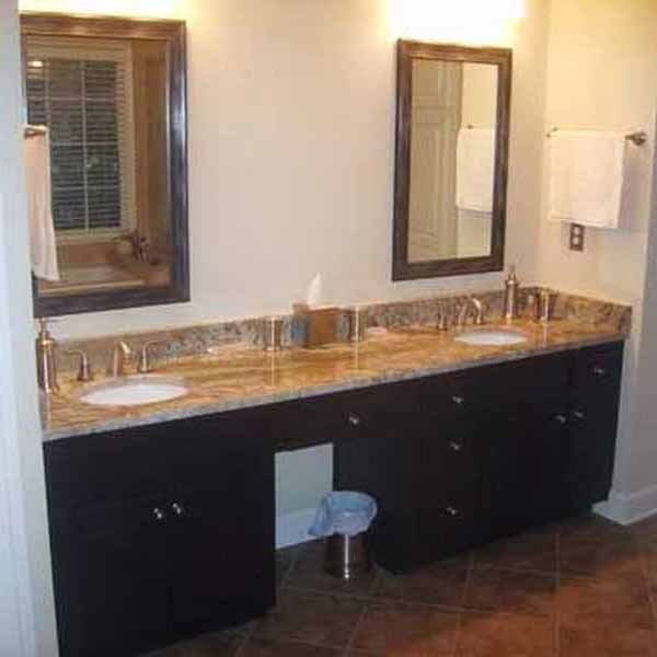 Double vanity installation from a bathroom remodeling project in Roswell GA