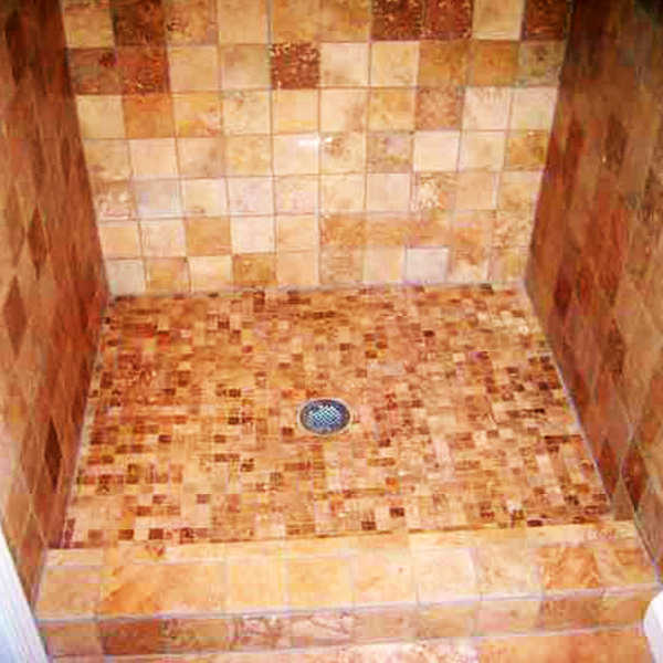 Tile shower floor from bathroom remodeling in Lake Burton GA