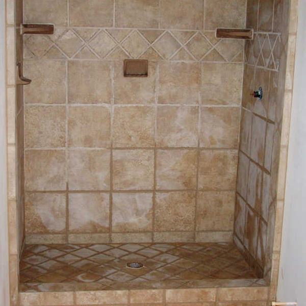 Tile shower stall from a bathroom remodeling project in Dahlonega GA