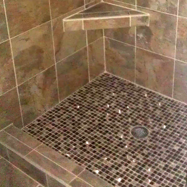 Tile shower floor installation in Dawsonville GA