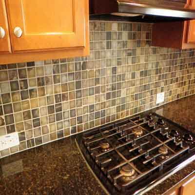 Kitchen backsplash in slate tile in Canton GA