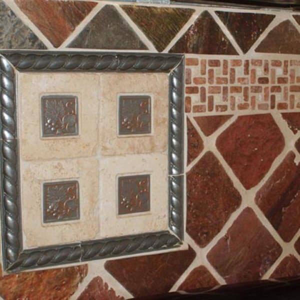 Slate tile backsplash mosaic from a Dahlonega GA kitchen remodel.